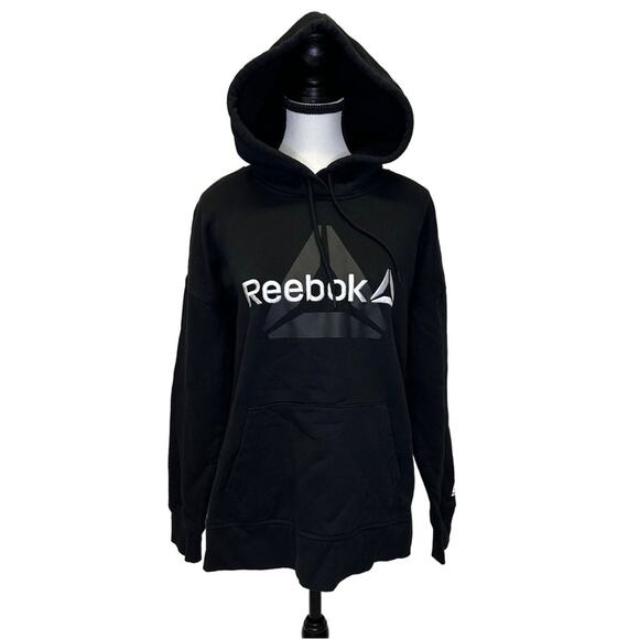 Reebok Black Logo Hoodie M - Picture 2 of 12